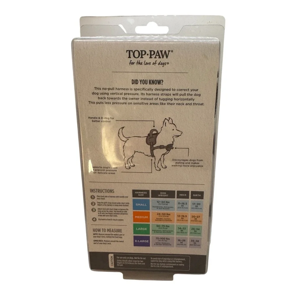 Top‎ Paw Training non-pull harness Medium Black 24-50 Lbs